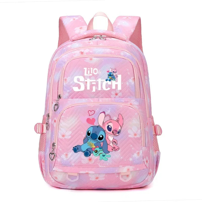 Large Capacity Stitch Backpack, Anime Printed Daypack, Lightweight Schoolbag, Casual Travel Commute Knapsack for Women and Girls