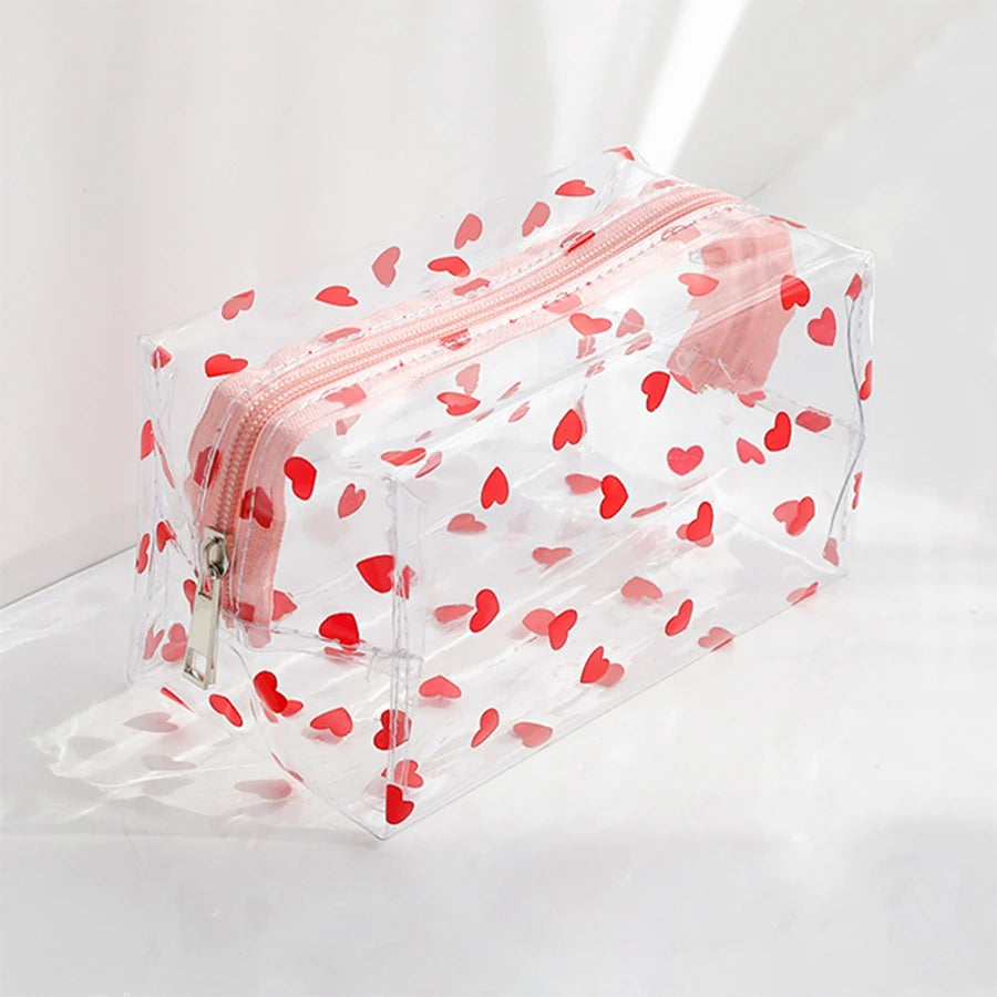 Kawaii Transparent Pencil Case Large Capacity Pen Box Ladies Cosmetic Bag Back to School Office Supplies Cute Stationery