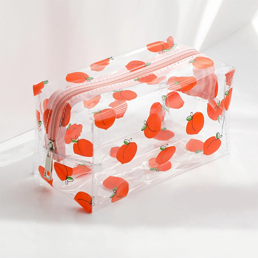 Kawaii Transparent Pencil Case Large Capacity Pen Box Ladies Cosmetic Bag Back to School Office Supplies Cute Stationery