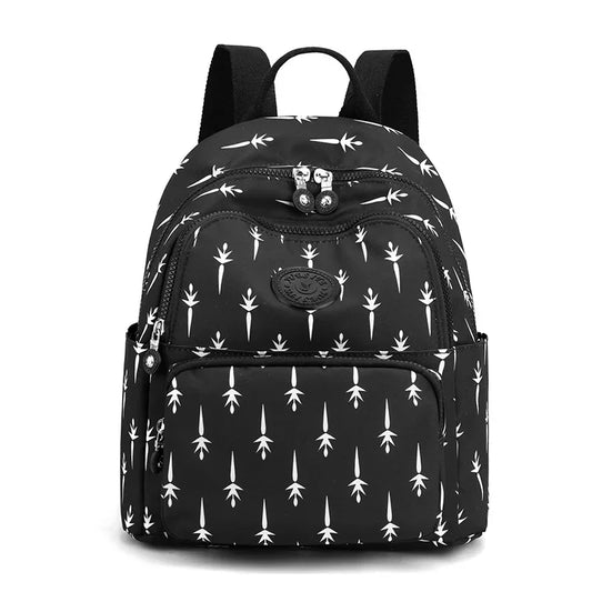 Trendy Waterproof Nylon Backpack Large Capacity Ladies Outdoor Travel Casual Versatile Student Bookbag Zipper Opening Bag