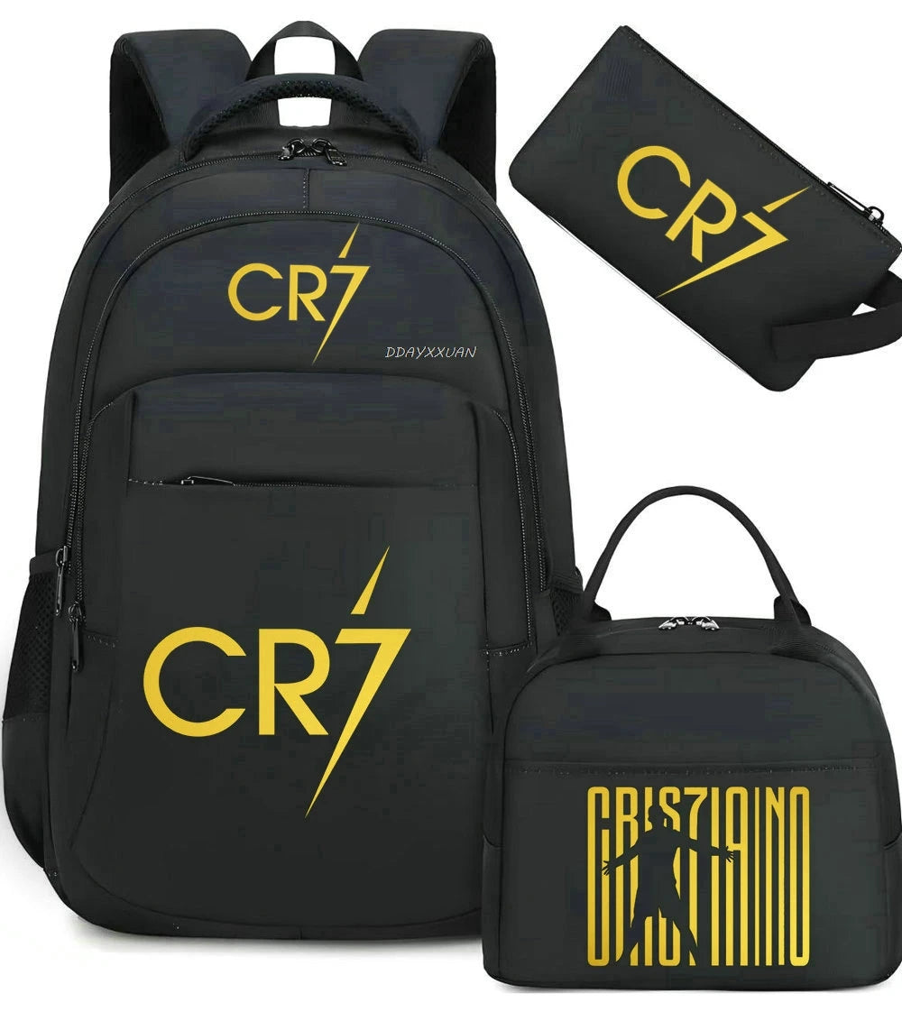 Football Ronaldo CR7 Backpack Cartoon Sport Rucksack for Girl Bagpack Laptop Teen Travel School Student Teenager Bookbag