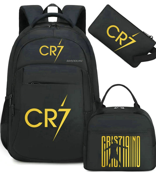 Football Ronaldo CR7 Backpack Cartoon Sport Rucksack for Girl Bagpack Laptop Teen Travel School Student Teenager Bookbag